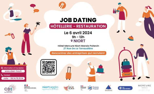 Un job dating dédié aux métiers de l’hôtellerie-restauration le 6 avril Un job dating dédié aux métiers de l’hôtellerie-restauration le 6 avril