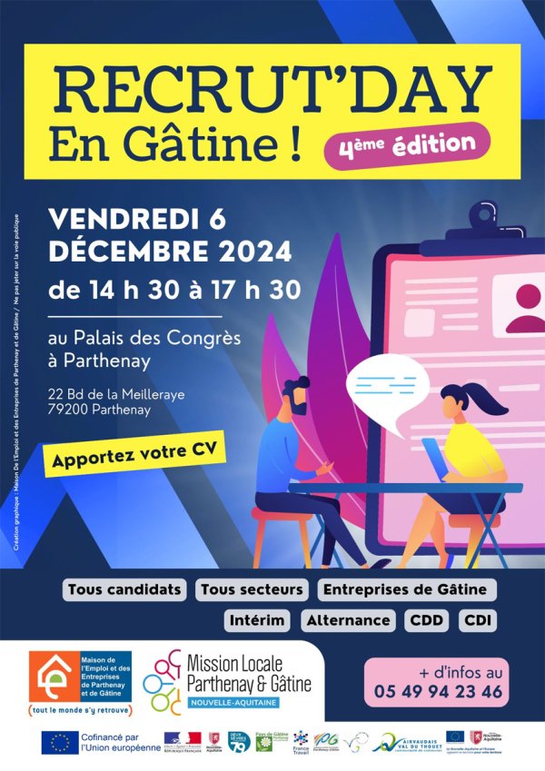 4e Recrut’Day de Gâtine le 6 décembre au Palais des Congrès de Parthenay